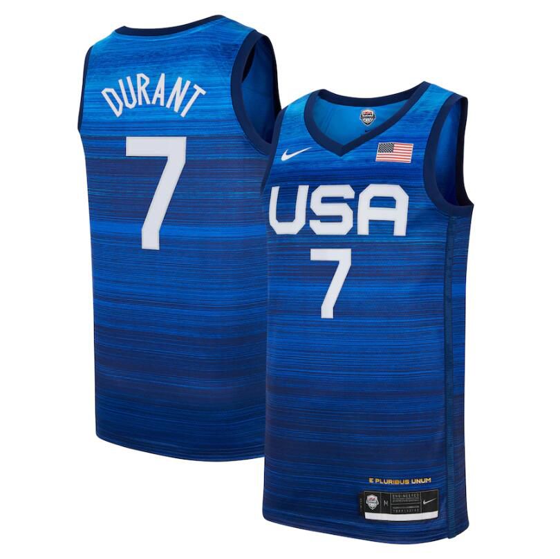 2021 Olympic USA 7 Durant Blue Nike NBA Jerseys